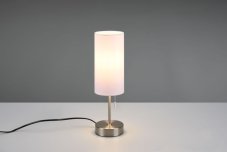 TRIO Reality R51051007 JARO stolní lampička V350mm 1xE27 matný nikl, bílá, USB, USB-C port