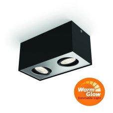 Philips 50492/30/P0 Box LED černé povrchové bodové svítidlo WGD 2x4,5W=1000lm 2200-2700K