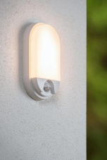 LUCIDE 22864/10/31 HUPS IR venkovní nástěnné svítidlo se senzorem LED 10W/950lm 3000K IP54 bílá, opálová