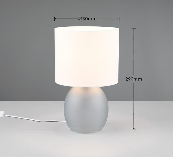 TRIO 517900111 VELA stolná lampička V290mm 1xE14 šedá, biela