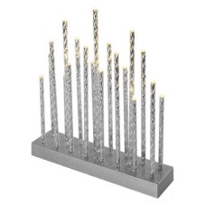 DCAW02 EMOS LED svietnik strieborný V285mm 3xAA teplá biela, časovač
