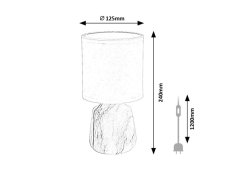 RABALUX 74067 Nalisa stolní lampička V240mm1xE14 mramorový efekt, bílá