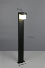 TRIO Reality R43286132 COLOMBO solárne stojanové svietidlo/stĺpik so senzorom V1000m SMD LED 5,5W/650lm 4000K IP44 čierna matná, hybrid
