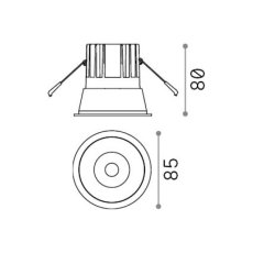 Ideal lux 285429 GAME ROUND zápustné svítidlo D85mm LED 11W 900/720lm 2700K bílá, UGR