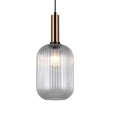 Italux PND-5588-1L-BRO+CL závěsné svítidlo Antiola D200mm 1x40W E27 mosaz, průhledná