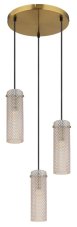 GLOBO 15775-3HR KAROLO závesné svietidlo D350mm 3xE14 zlatá, jantárová