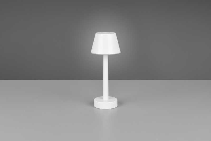 TRIO Reality R54991131 VIDAL dotyková stolní lampička v245mm SMD LED 1,5W/150lm 3000K IP44 bílá matná