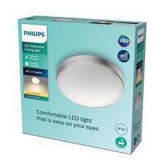 Philips Doris LED CL257 Stropné svítidlo do koupelny kruhové 17W/1500lm 313mm 2700K IP44 nikl