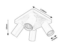 RABALUX 73084 Yorli stropní bodové svítidlo/spot 4xGU10 černá