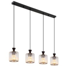 GLOBO 15742-4 JORDANA závěsné svítidlo 4xE27 černá, průhledná