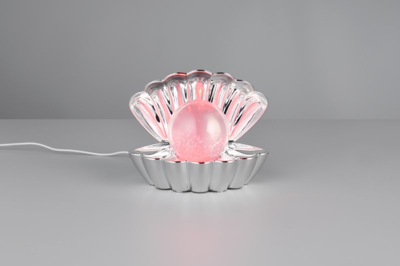 TRIO Reality R57731106 SHELLY dekoračná stolná lampička v140mm SMD LED 0,8W/15lm RGB chrómová