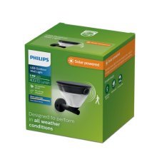 Solární nástěnné svítidlo se senzorem LED 2700K čierna IP44 PHILIPS Kyna 8721103105592