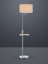 TRIO 400400107 Claas Stojanová lampa 400mm E27 1X60W Matný nerez, šedá, USB port