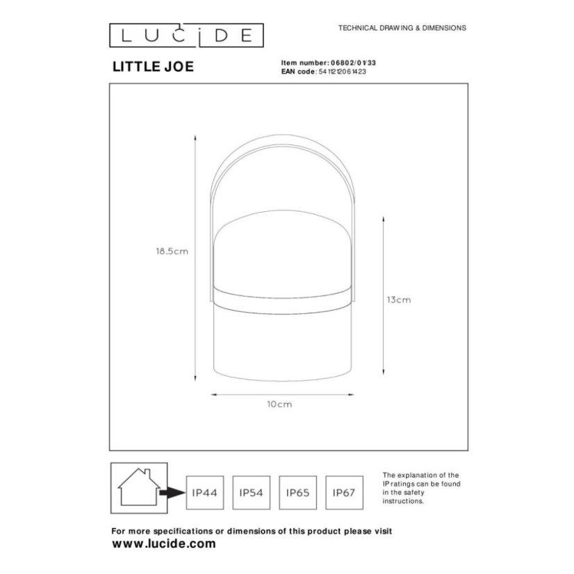 LUCIDE 06802/01/33 LITTLE JOE exteriérové stolní svítidlo LED 0,3W 30lm 2800-3000K IP44 bílá, zelená, stmívatelné