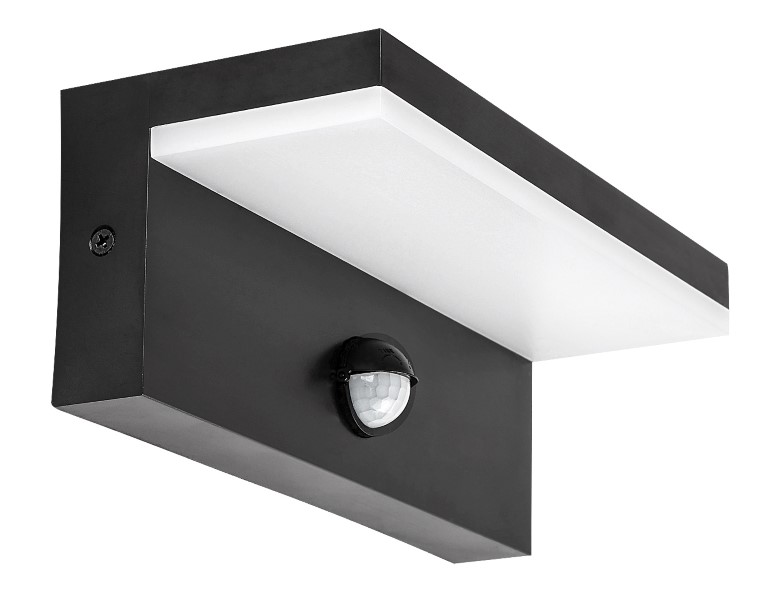 RABALUX 77115 Zaragoza vonkajšie nástenné svietidlo so senzorom LED 9W/800lm 2700+4000+6500K IP54 čierna
