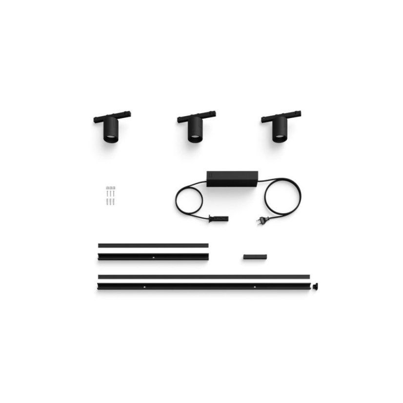 8719514407848 Philips Hue White and Color Ambiance Perifo LED nástěnné svítidlo bodové - souprava 15,6W/3x490lm 2000-6500K+RGB černé