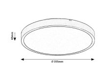 RABALUX 71438 Alenzo stropní svítidlo D355mm LED 24W/1500lm 3000-6000K IP44 černá, stmívatelné, dálkový ovladač