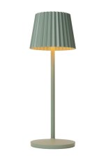 LUCIDE 27889/02/33 JUSTINE venkovní dotyková stolní lampička LED V380mm 2W/210lm 2700K IP54 zelenkavá, bezdrátová nabíjecí podložka