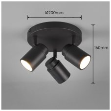 TRIO 880430332 ANGELO bodové svítidlo D200mm 3xGU10 IP44 matná černá