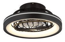 GLOBO 03665 DEANNE stropní ventilátor se světlem D480mm LED 40W 5200/560lm 2700-6500K+RGB černá, časovač, dúhový efekt, dálkový ovladač