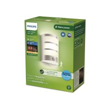 Philips 8720169263772 UltraEfficient Python vonkajšie nástenné svietidlo so senzorom PIR LED 3,8W/800lm 2700K IP44 nerez