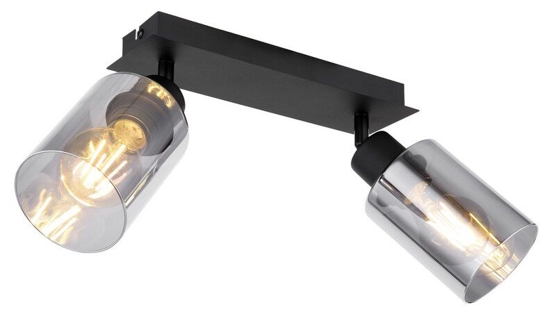 GLOBO 15465-2 HADERA stropné bodové svietidlo/spot 2xE27 čierna, dymová
