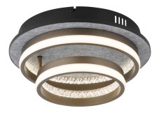 GLOBO 67179D1 DELLA stropní svítidlo LED 30W 3600/1200lm 3000+4000+6000K černá, šedá, křišťálový efekt