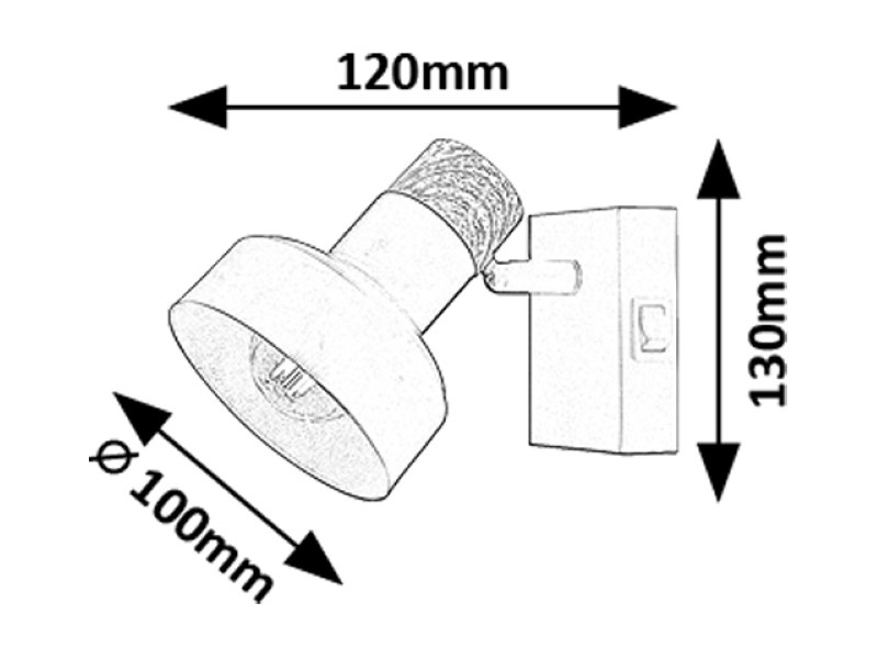 RABALUX 73055 Saskia nástenné bodové svietidlo/spot s vypínačom D100mm 1xE14 čierna, drevo