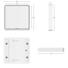 Immax 07506C NEO vypínač, 86x86mm 1-tlačítkový, 1x CR 2430, WiFi, bílá,3-set