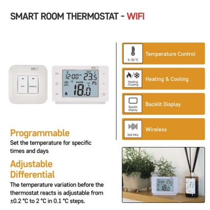 Emos P56211 GoSmart Bezdrátový pokojový termostat, bílá, WiFi