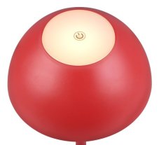TRIO Reality R54106110 RICARDO venkovní dotyková stolní lampa SMD LED V300mm 1,7W/240lm 3000K IP54 červená, nabíjecí baterie, USB-C port