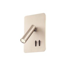 REDO 01-2981 QUDA nástenné bodové svietidlo/spot s vypínačom LED 6+3W/330+135lm 3000K saténový nikel, USB port