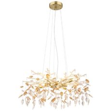 GLOBO 64132-8 DANNA závěsné svítidlo/luster D610mm 8xG9 zlatá, jantarová, průhledná