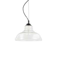 Závěsné svítidlo Ideal lux 112336 BISTRO SP1 PLATE trasparente 1xE27 60W chrom
