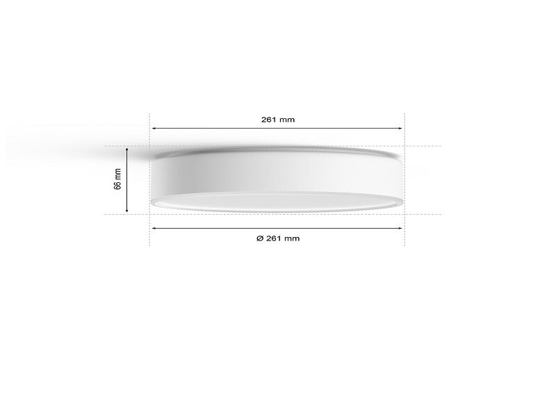 Philips HUE LED White Ambiance 41158/31/P6 Enrave S stropní svítidlo 9,6W 1220lm 2200-6500K 26,1cm bílé stmívatelné BlueTooth + HUE Switch