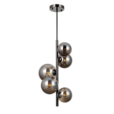 ITALUX PND-406007-V5A-BCR Canello závěsné svítidlo 5xG9 D310mm černý chrom, kouřová