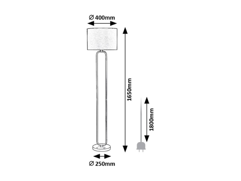 RABALUX 74043 Domiro stojacia lampa D400mm 1xE27+LED 30W/825lm 3000K zlatá, čierna