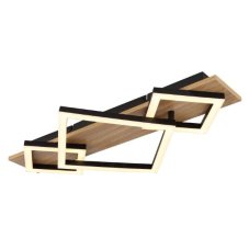 GLOBO 67330-24 BEATRIX I stropní svítidlo LED 24W/1020lm 3000K černá matná, dřevo, bílá