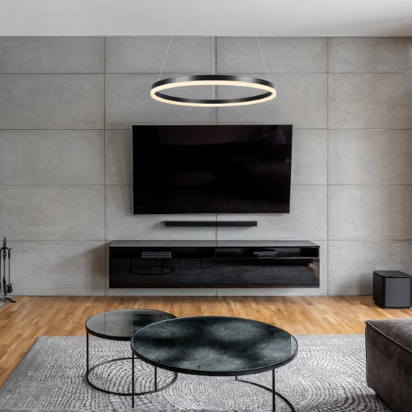 RABALUX 72302 Isaure závesné svietidlo D800mm LED 45W/3000lm 3000+4000+6500K čierna, biela