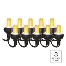 EMOS DCPV01 vánoční řetěz 100 LED 4,5m 5W vintage, IP44, barva drátu - černá, adaptér