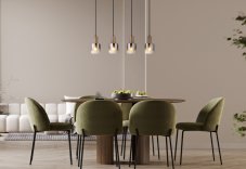 Závesné svietidlo 4x E27 kávová, dymová IP20 GLOBO lighting WALTON 54318-4H