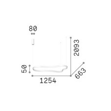 Ideal Lux 345246 WAVES závesné svietidlo LED 45W 4800/1990lm 3000K čierna