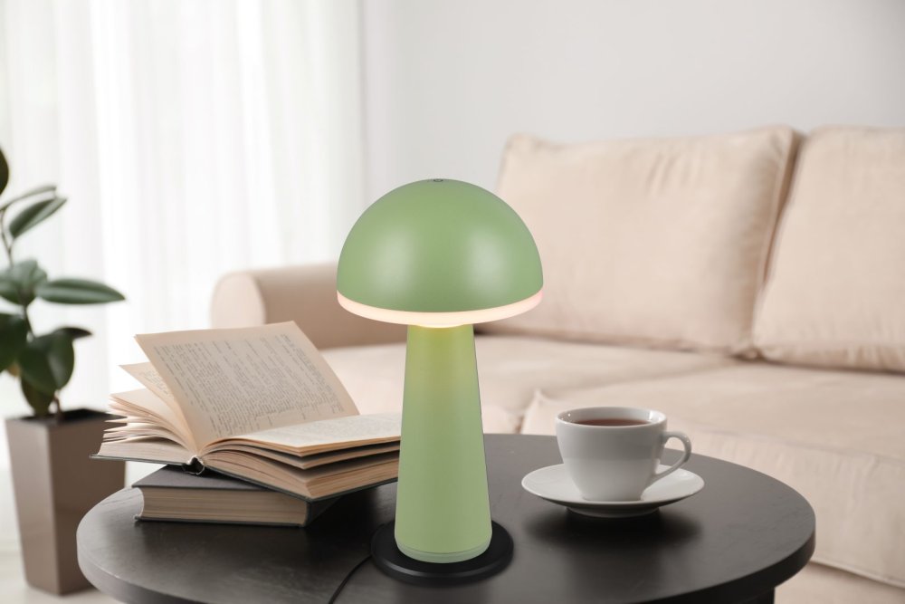 TRIO Reality zelená FUNGO vonkajšia stolná lampa
