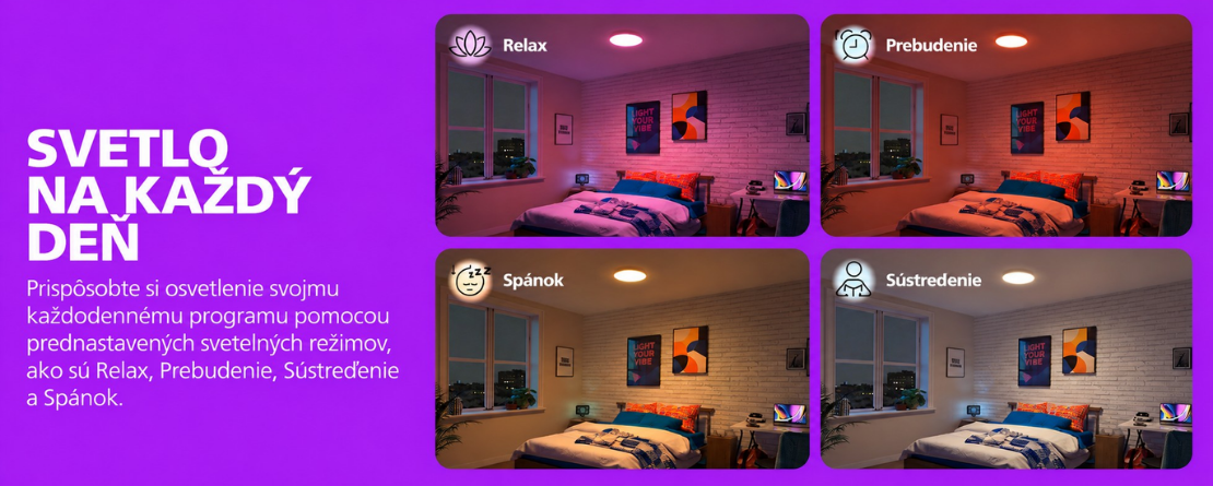 Philips Smart LED svetelné režimy