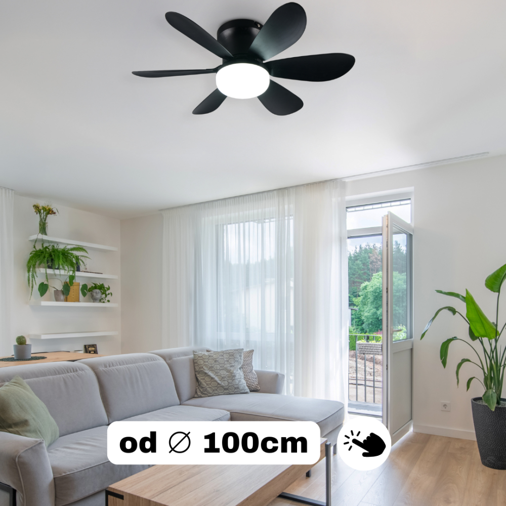TRIO Reality R67462132 LUND Stropní ventilátor s osvětlením v obývacím pokoji