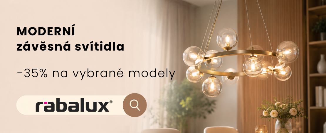 Závesné lampy značky Rabalux ve sleve 35%