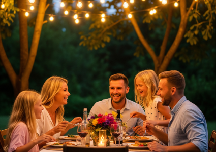 letná grilovačka a šťastná rodinka patria k sebe