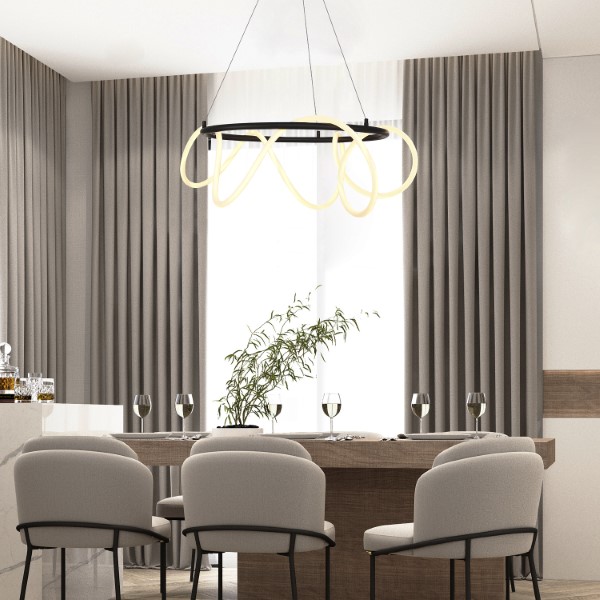 RABALUX 72191 Montema závesné svietidlo D600mm LED 54W/4480lm 4000K čierna, biela