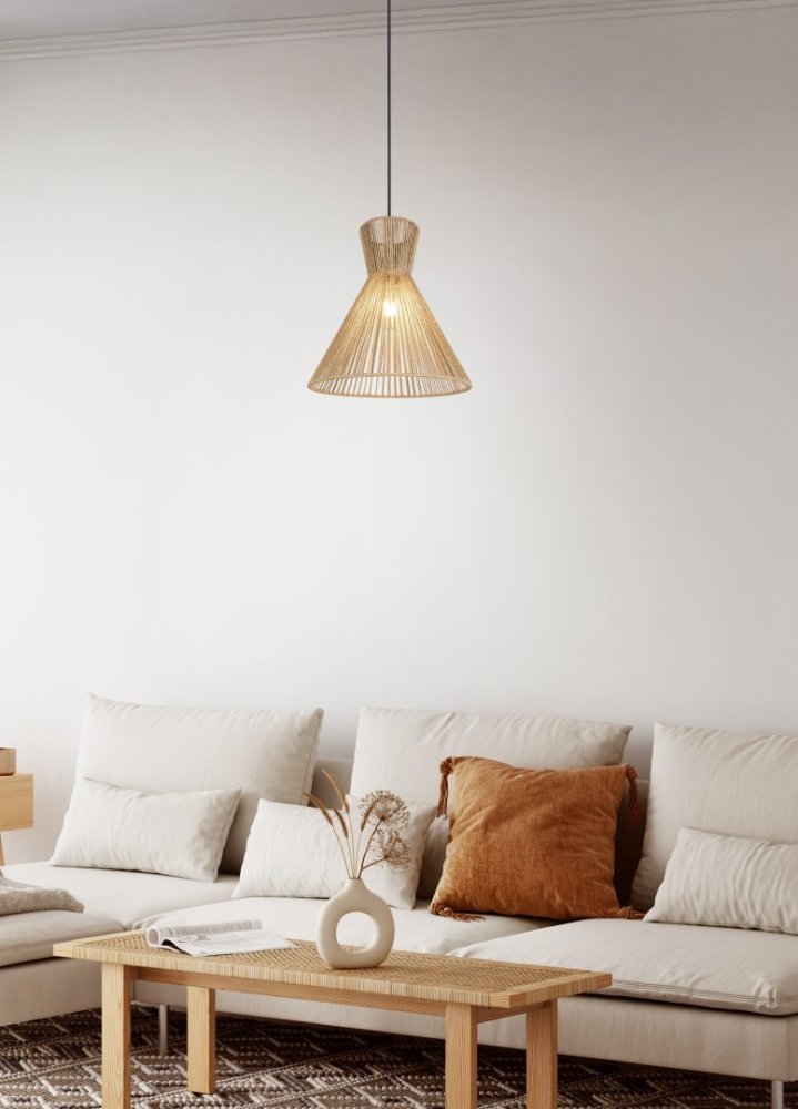 TRIO Reality R36191036 ROSALIE závesné svietidlo D350mm 1xE27 čierna matná, hnedá