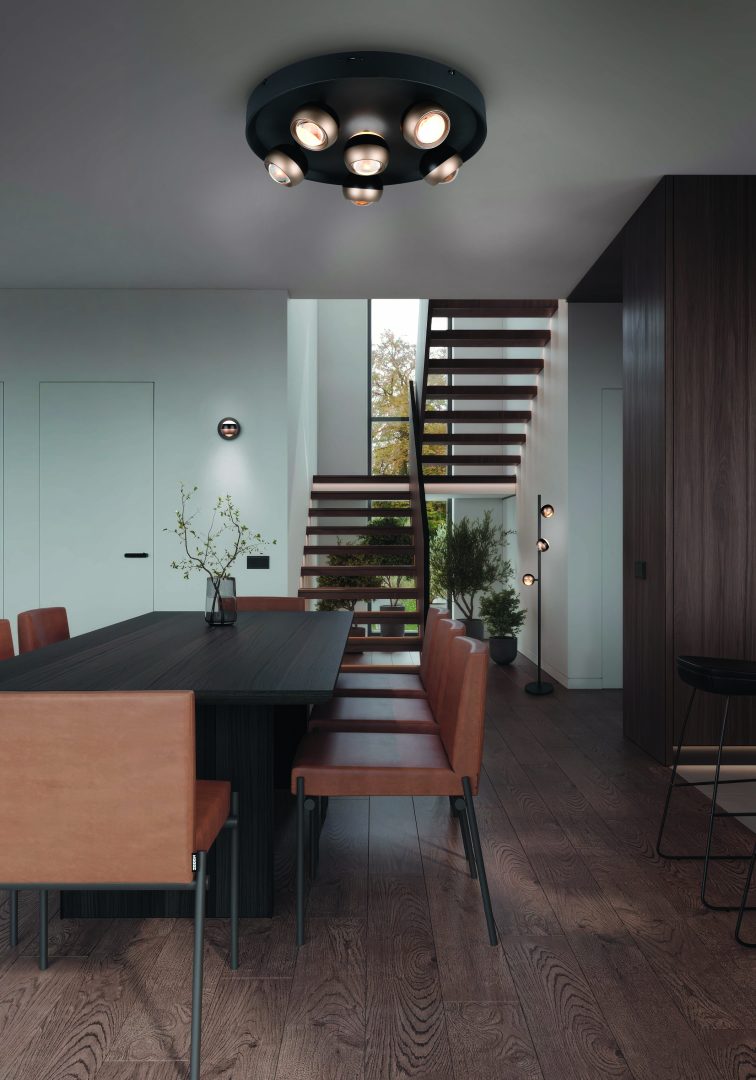 Moderní stropní svítidlo Rodinka ORBIT – designové LED osvětlení s kruhovými světelnými body pro elegantní interiér